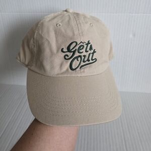 Life Is Good “Get Out” Khaki Canvas Dad Hat Adjustable Strapback Cap NWT